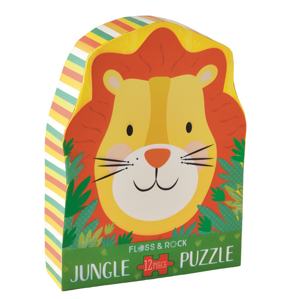 12 PIECE SHAPED JIGSAW IN SHAPED BOX - LION