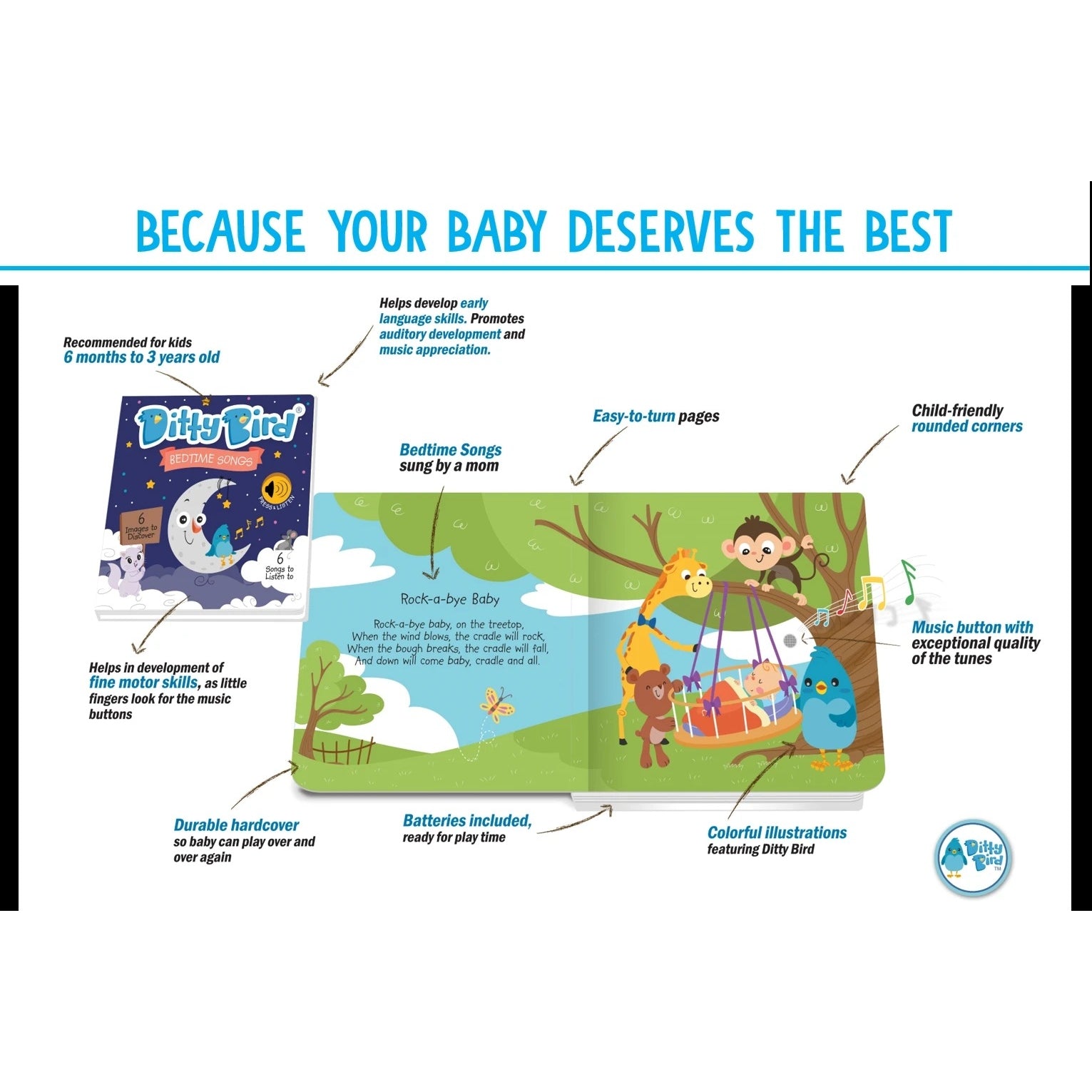 Ditty Bird Baby Sound Book: Bedtime Songs