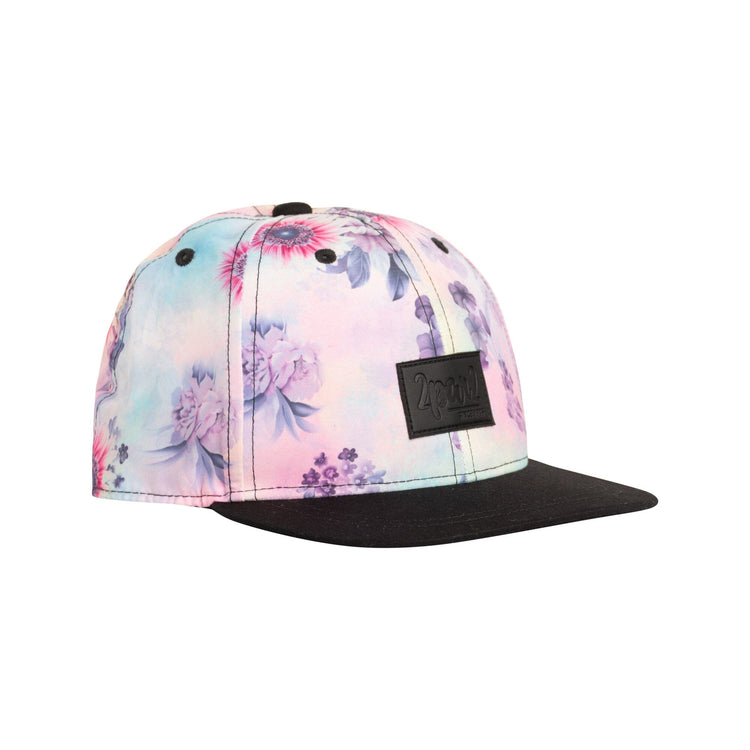 Printed Cap Black & Multicolor Flowers