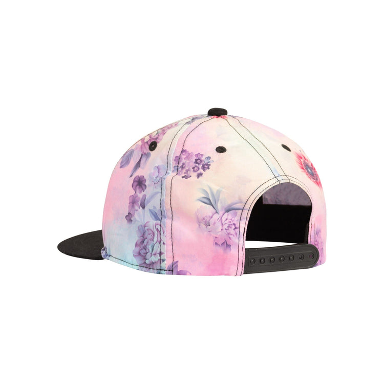 Printed Cap Black & Multicolor Flowers