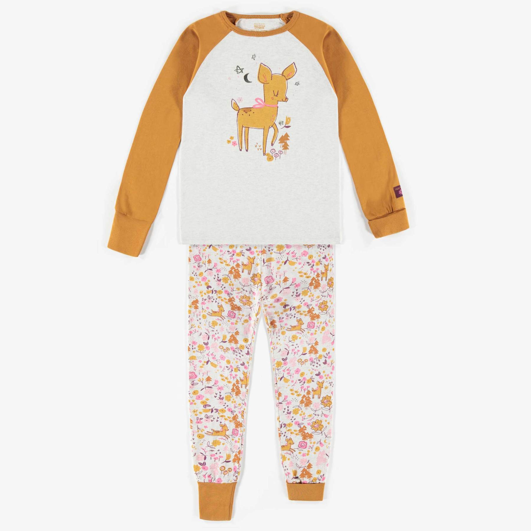 ADJUSTABLE PATTERNED PYJAMAS ORGANIC COTTON, CHILD