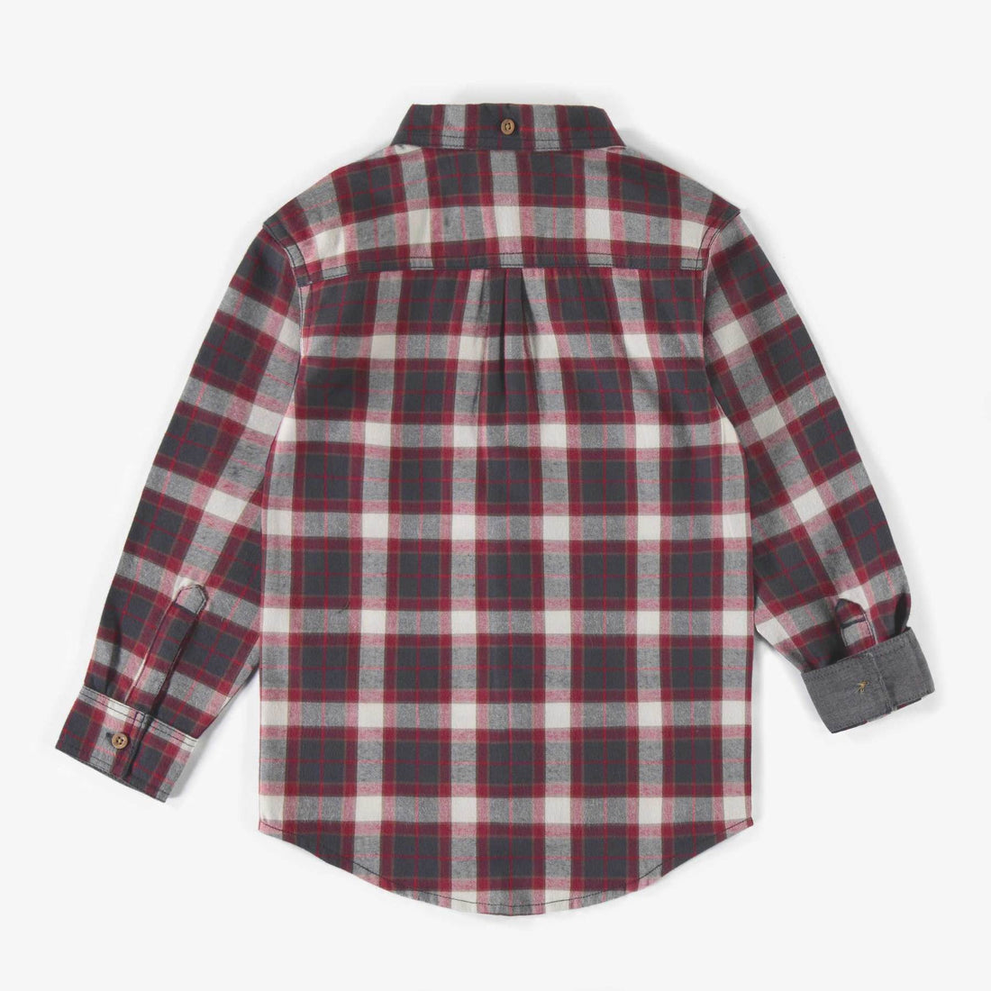 RED CHECKERED SHIRT IN BRUSHED FLANNEL, CHILD