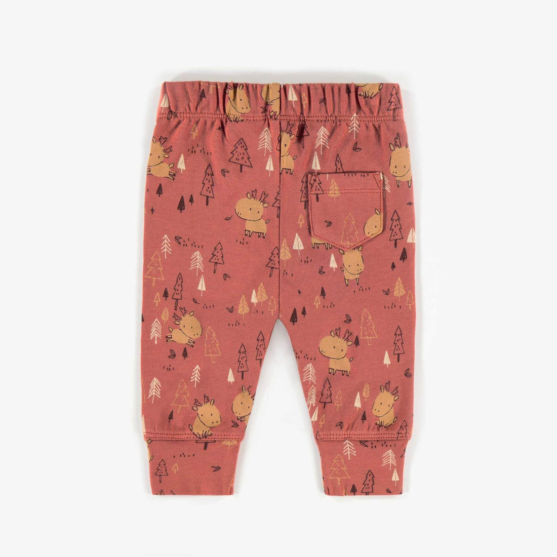 BROWN PATTERNED PANTS IN ORGANIC COTTON, NEWBORN