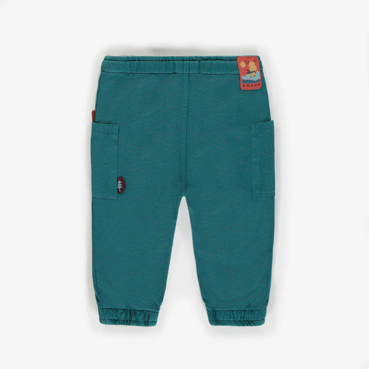 DARK AQUA JOGGING PANTS IN FRENCH COTTON, BABY