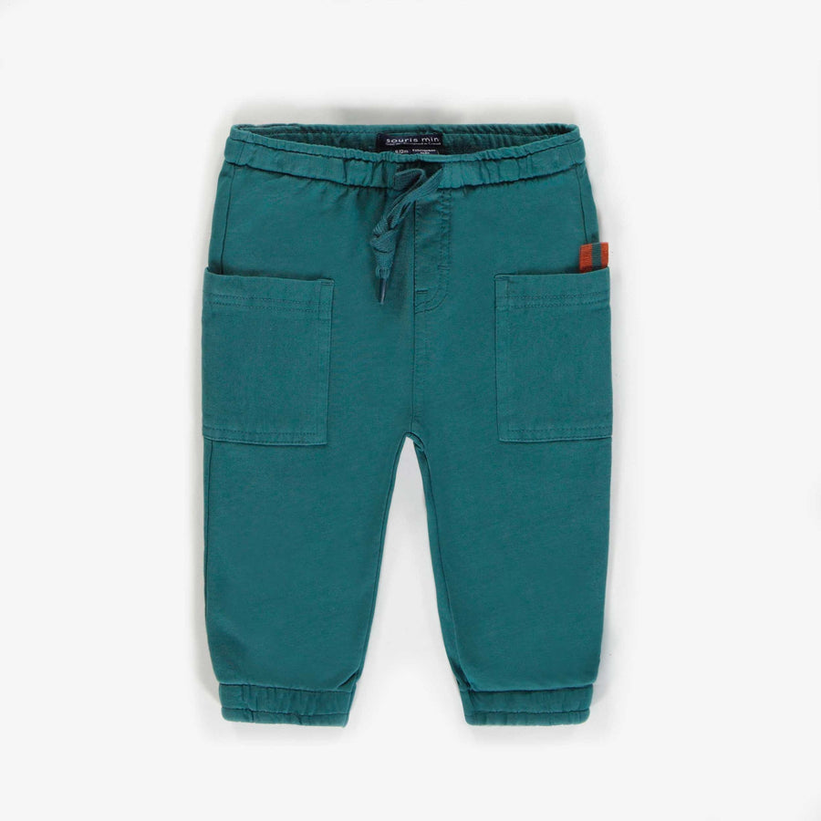 DARK AQUA JOGGING PANTS IN FRENCH COTTON, BABY