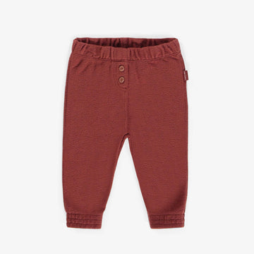 RUST CREPE FRENCH TERRY LEGGING, BABY