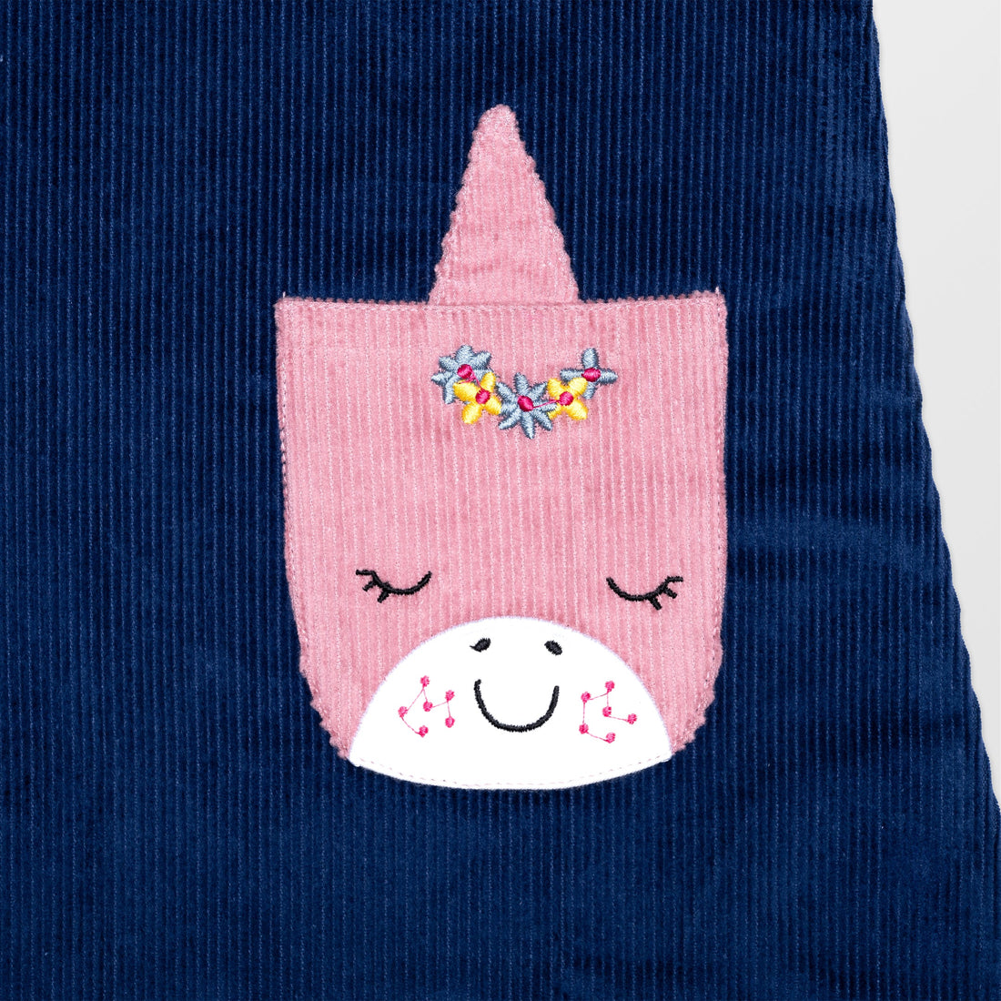 Unicorn Pocket Cord Pinafore Dress