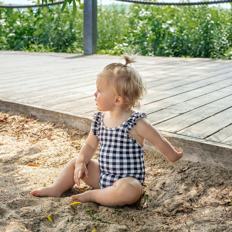 Gingham on sale ruffle swimsuit