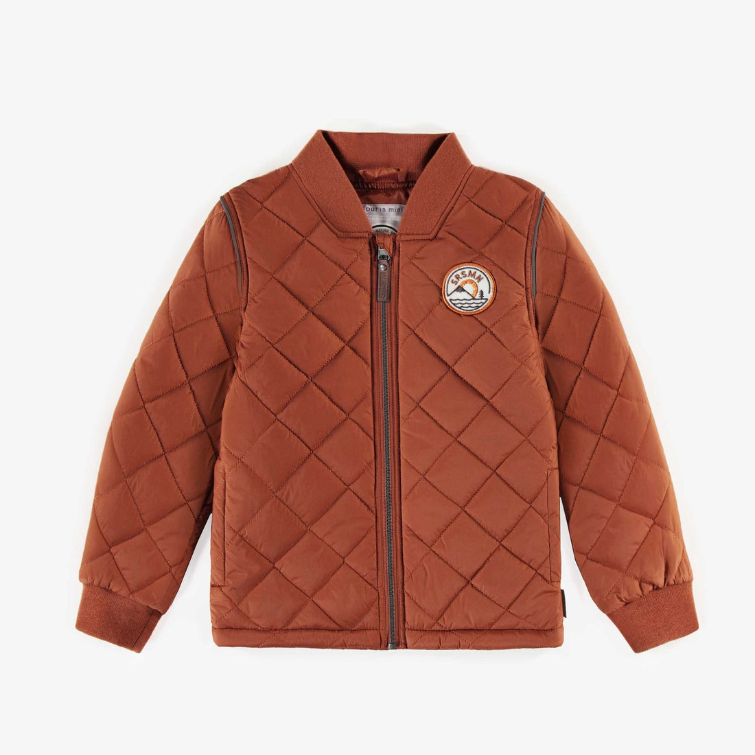 RUST COAT IN QUILTED NYLON, CHILD