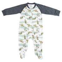 Bamboo Jersey One-Piece Zip Footed Sleeper - Jungle Stripes