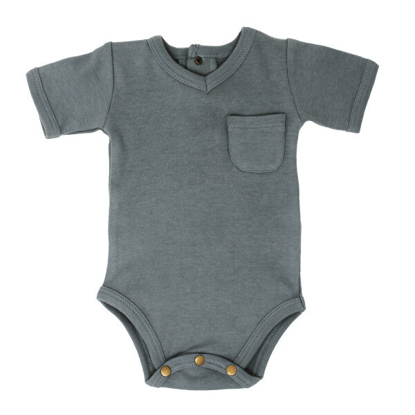 ORGANIC V-NECK BODYSUITS - MOONSTONE