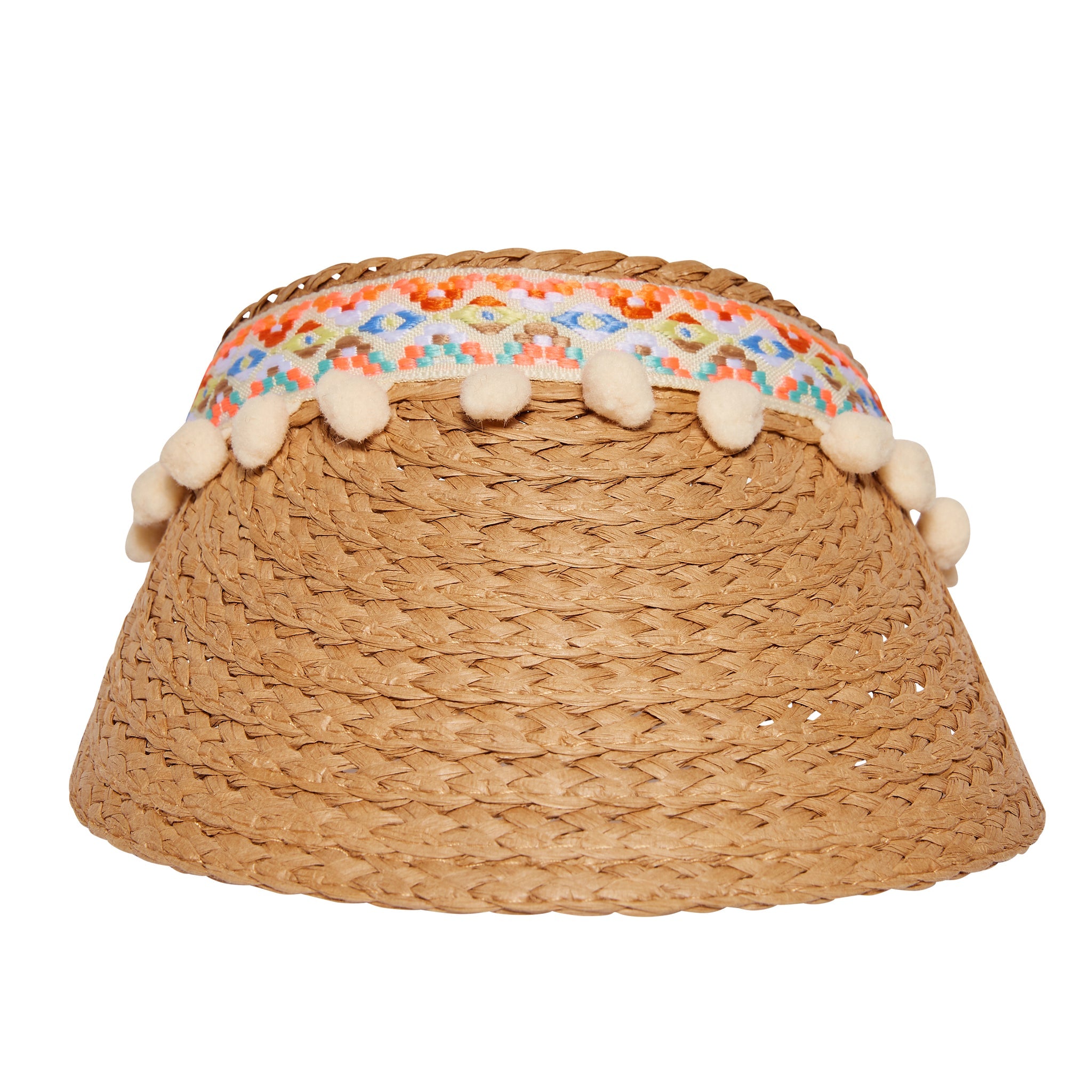 POMPOM STRAW VISOR