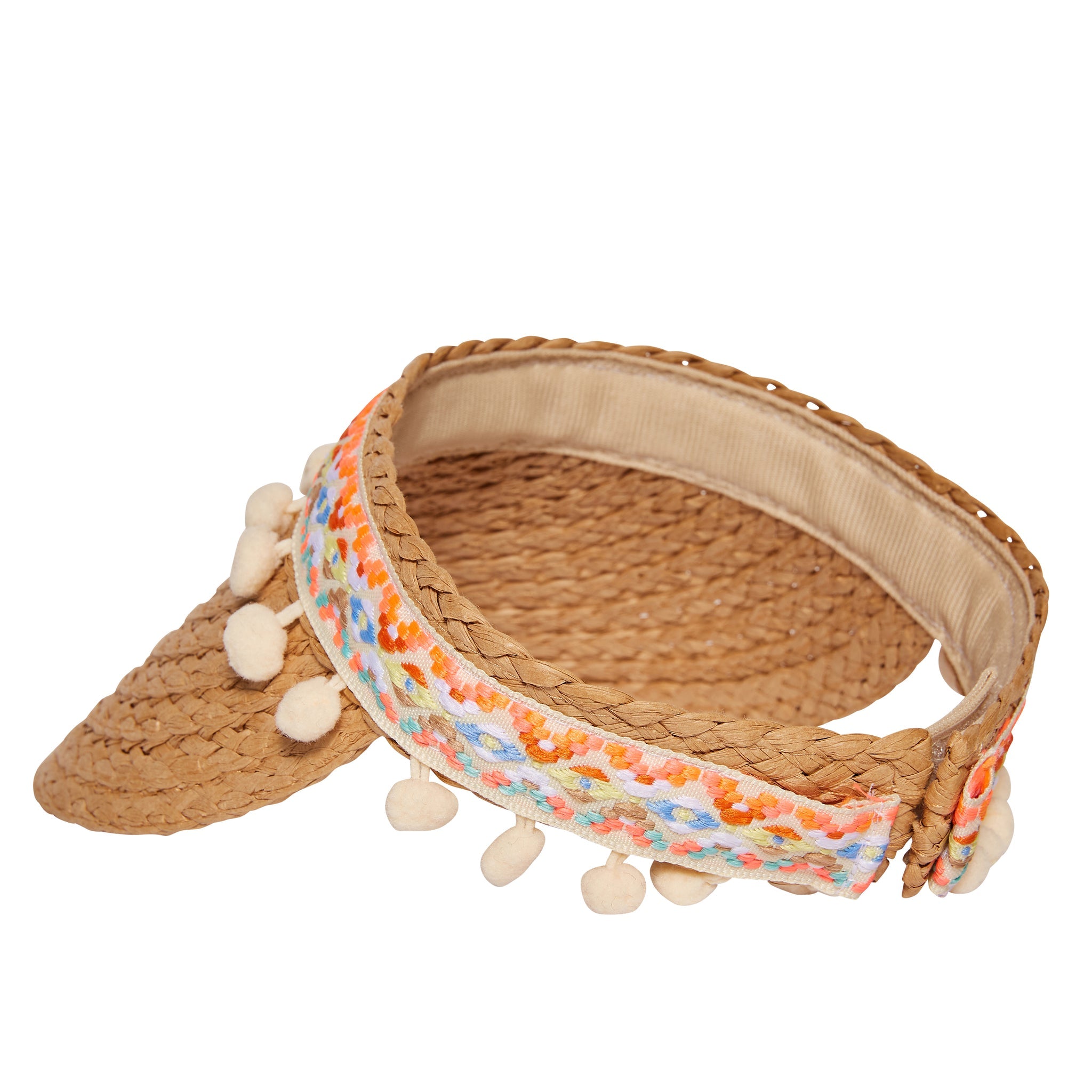 POMPOM STRAW VISOR