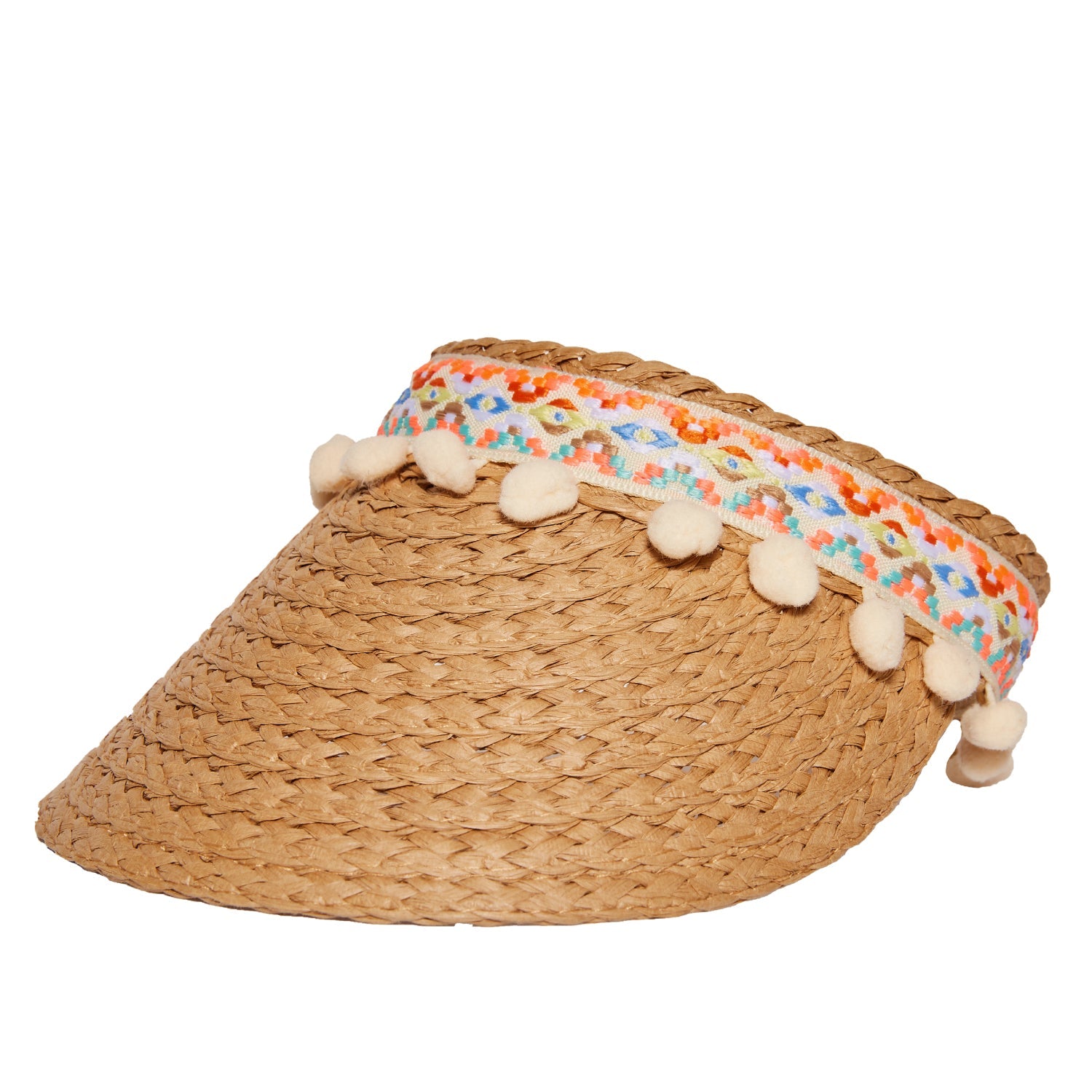 POMPOM STRAW VISOR