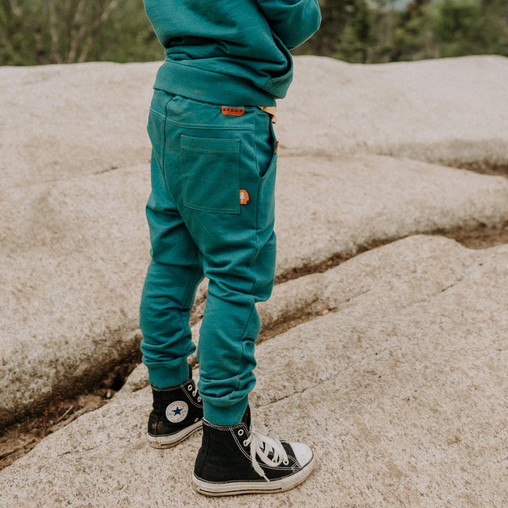 GREEN JOGGING PANTS IN FRENCH COTTON, CHILD