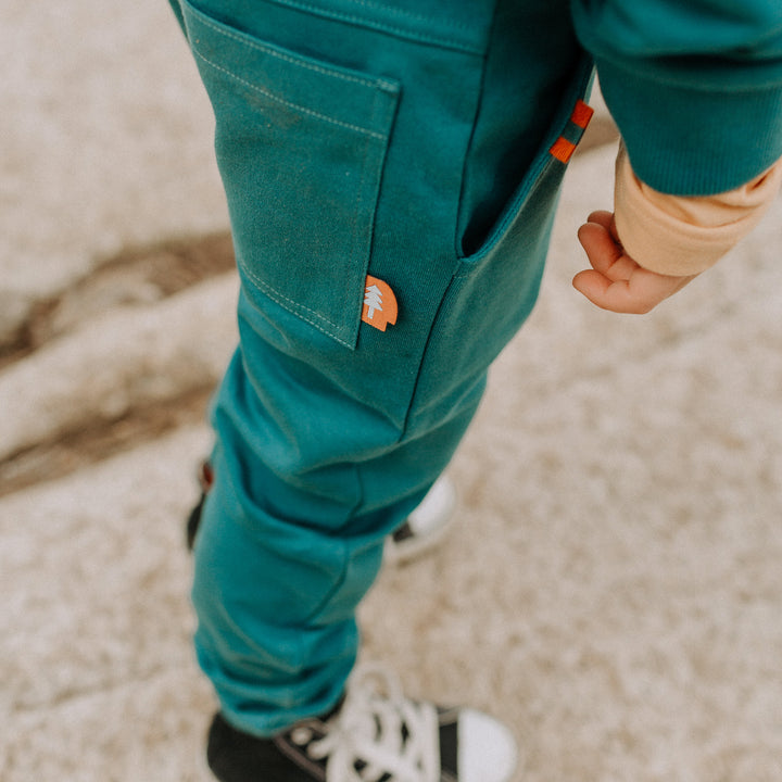 GREEN JOGGING PANTS IN FRENCH COTTON, CHILD