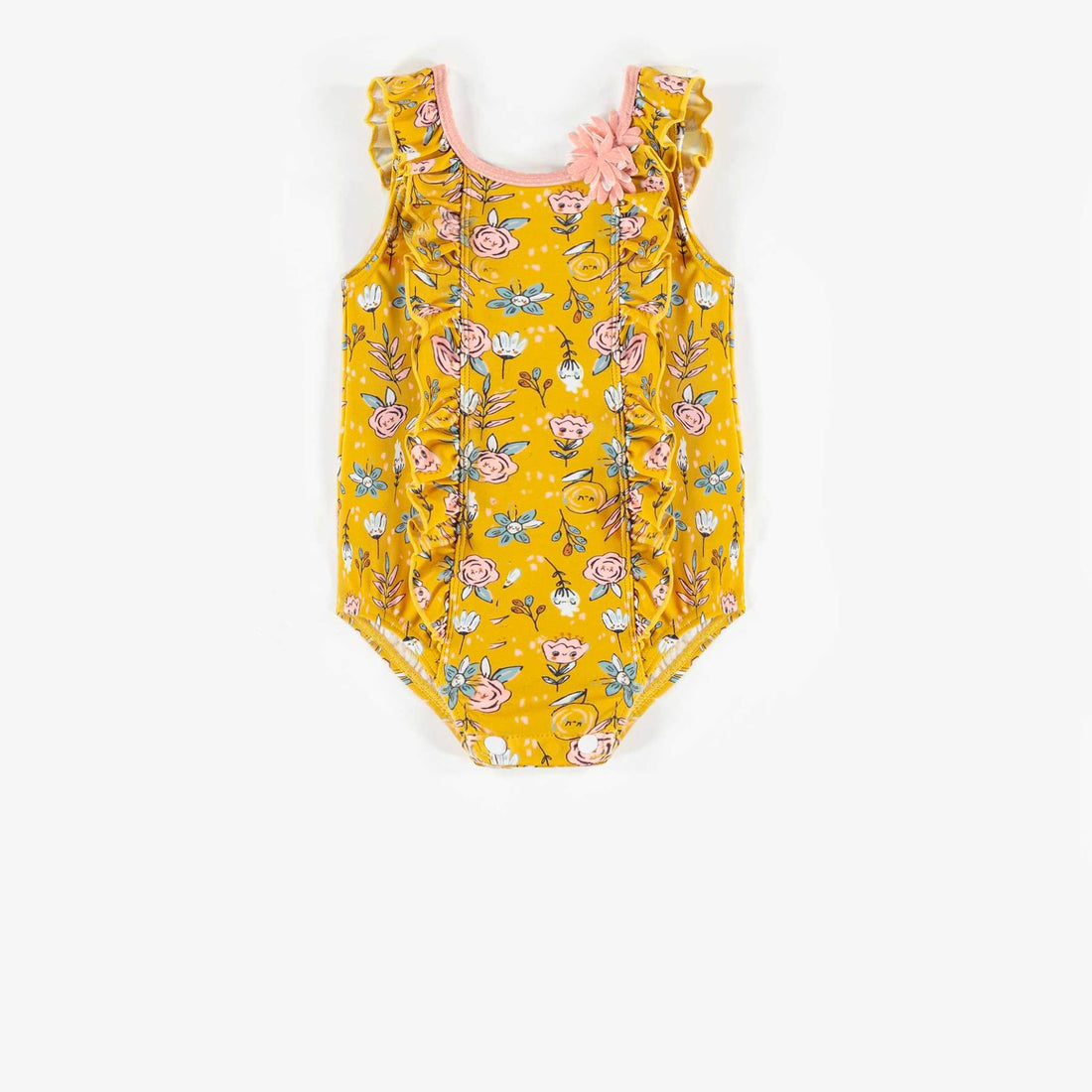 YELLOW FLORAL ONE-PIECE SWIMSUIT, BABY GIRL – Trendy Tots Winnipeg