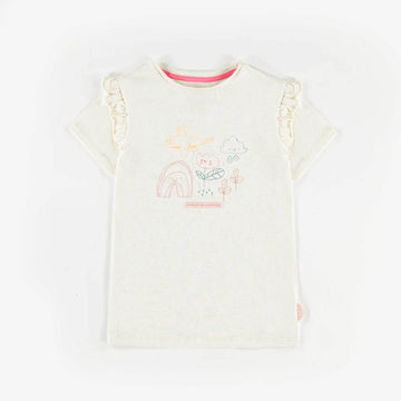 ORGANIC CREAM SHORT-SLEEVE T-SHIRT, GIRL