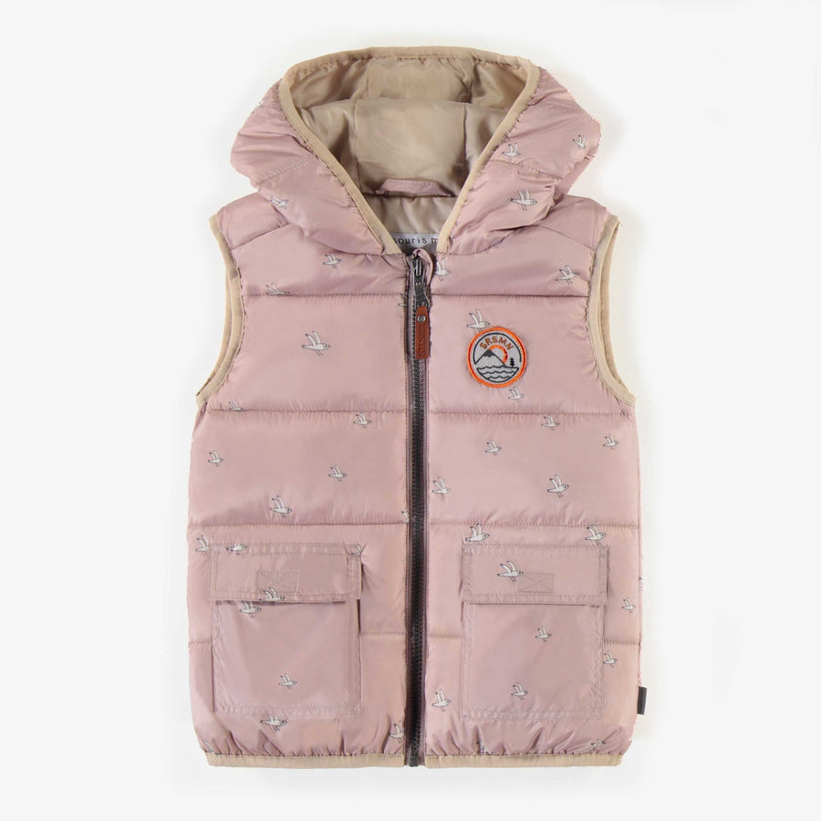 SLEEVELESS HOODED DOWN JACKET PINK