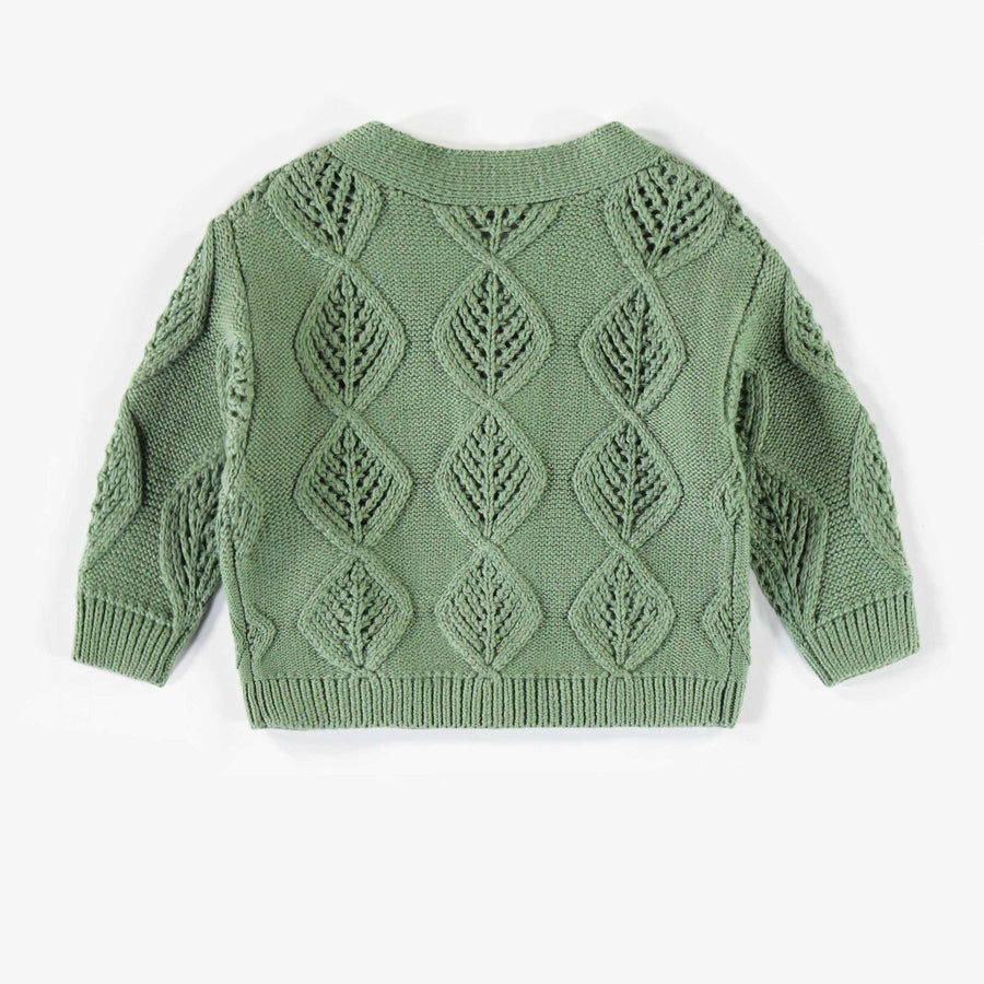 GREEN KNITTED CARDIGAN, NEWBORN