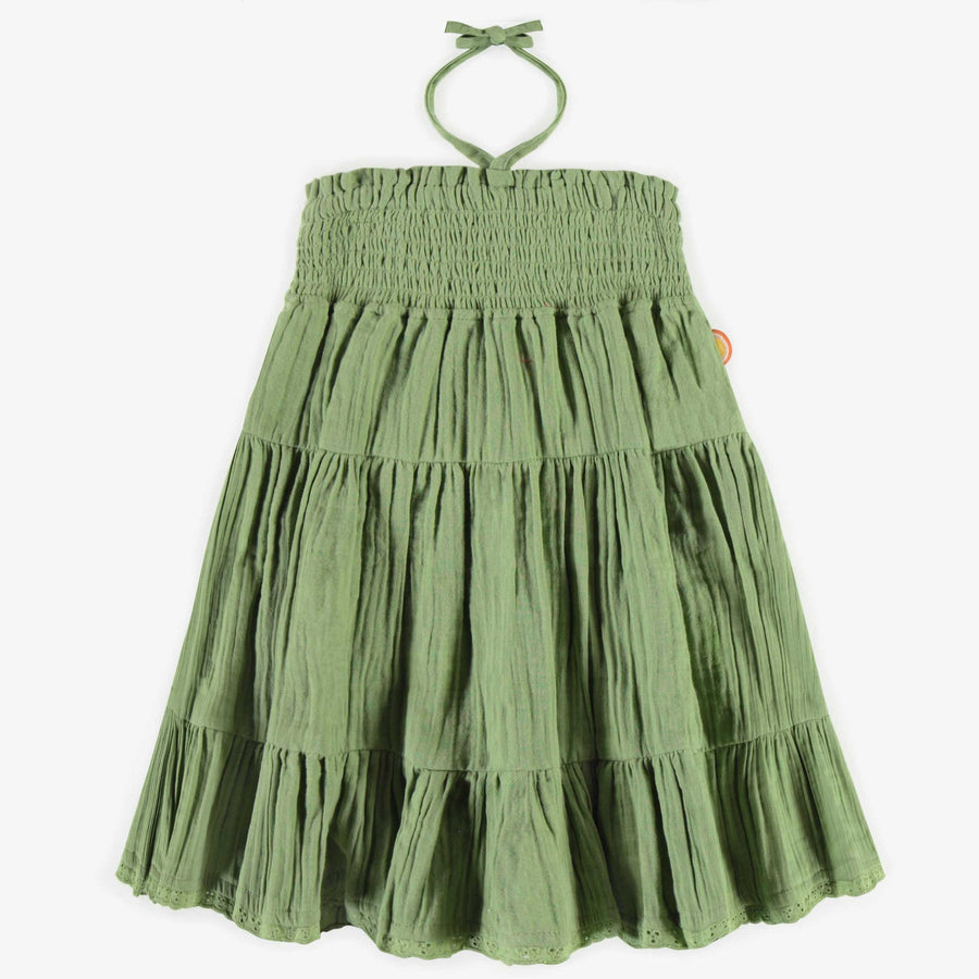 GREEN SKIRT OR DRESS IN MUSLIN, CHILD