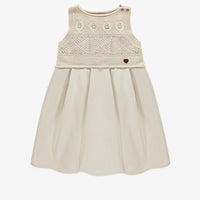 CREAM DRESS IN LINEN, CHILD