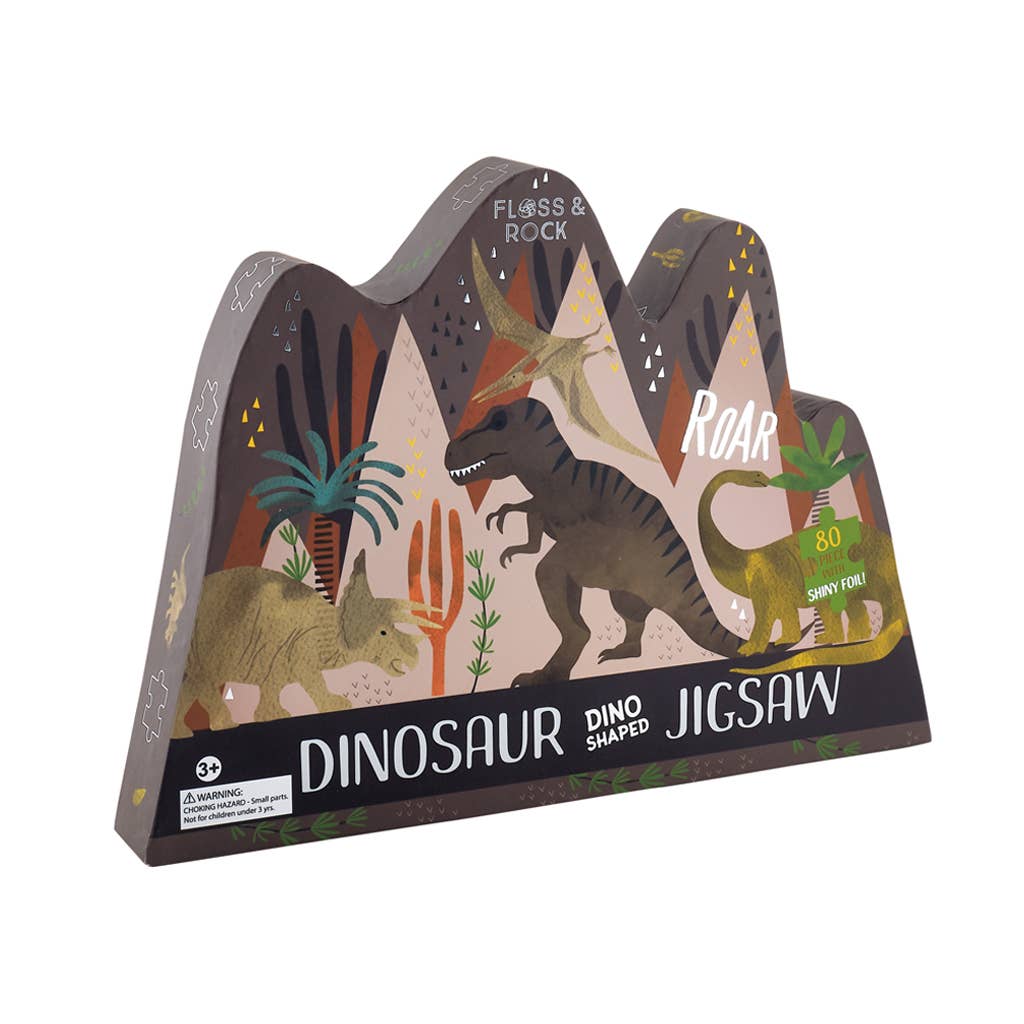 Dino 80pc "Dino" Shaped Jigsaw with Shaped Box