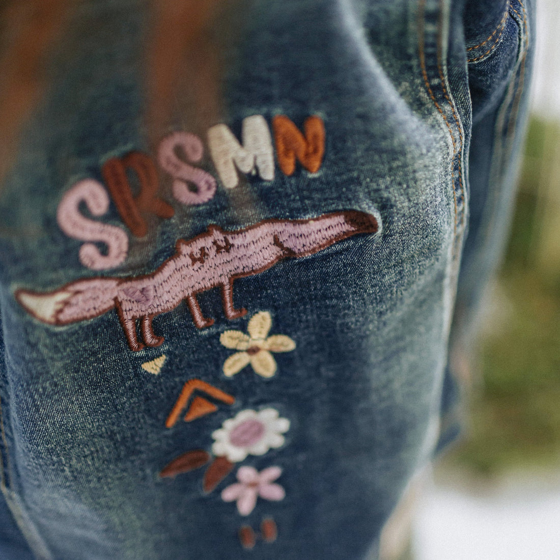 STRETCHY DENIM JACKET WITH EMBROIDERY GIRL, CHILD