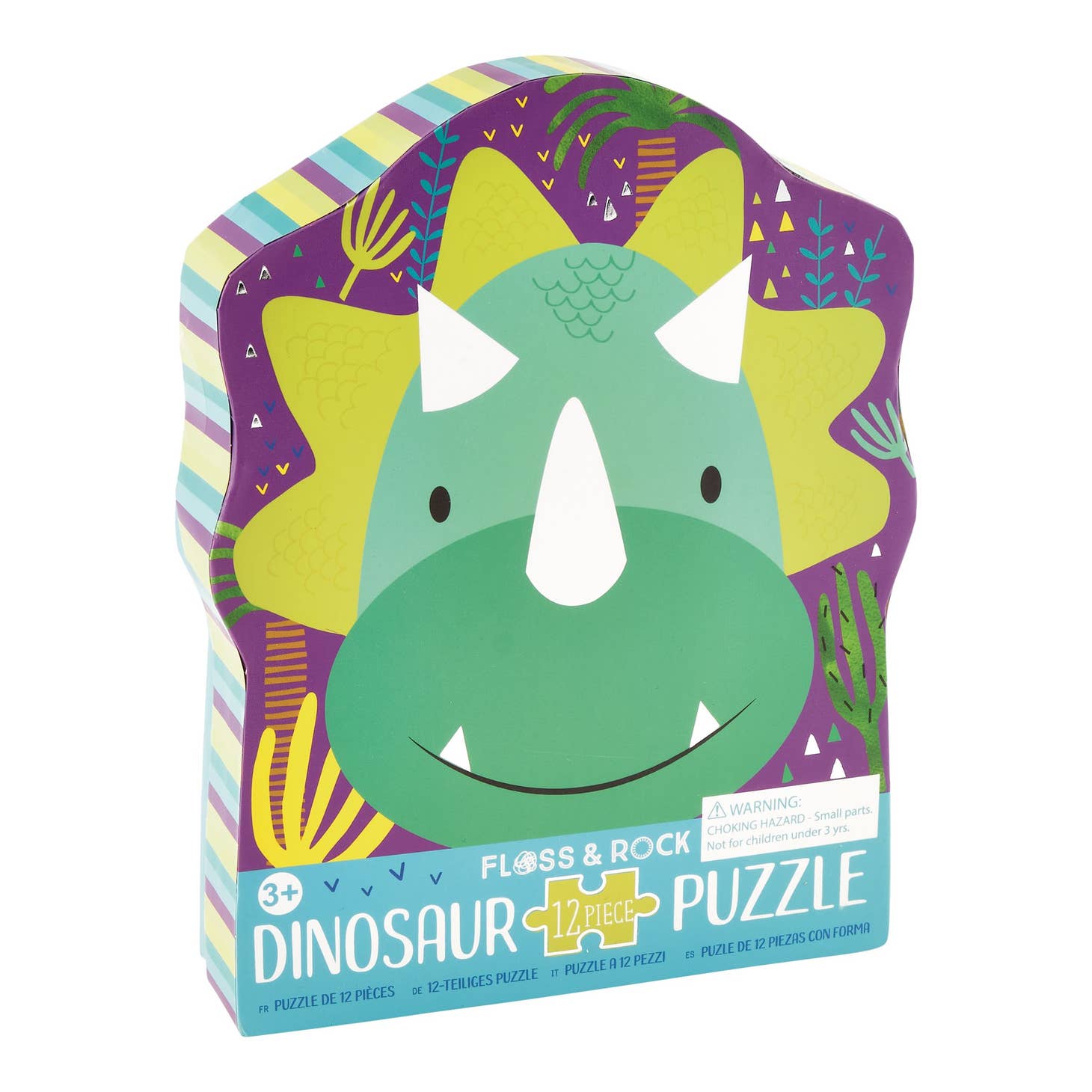 12 PIECE SHAPED JIGSAW IN SHAPED BOX - DINOSAUR