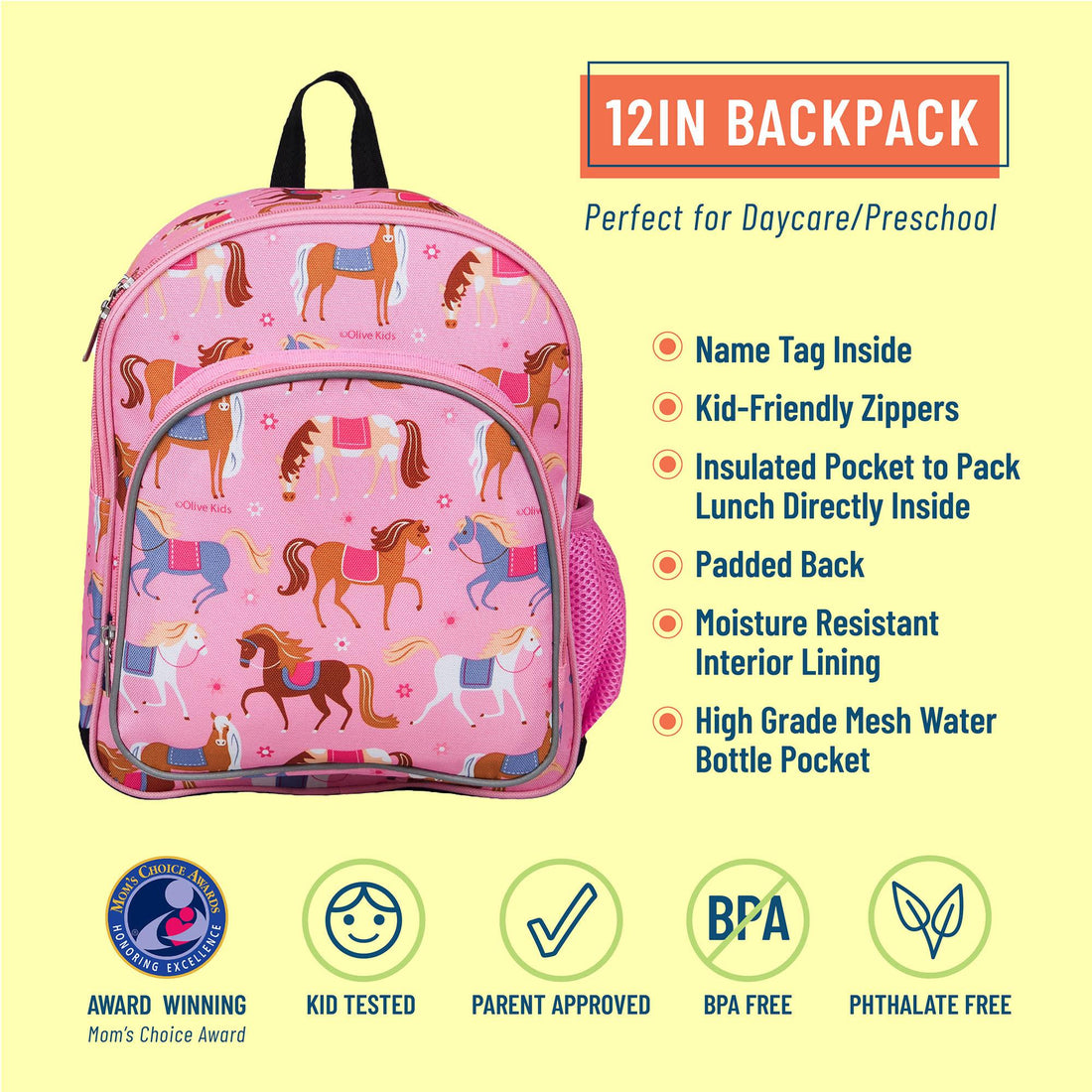 Horses 12 Inch Backpack