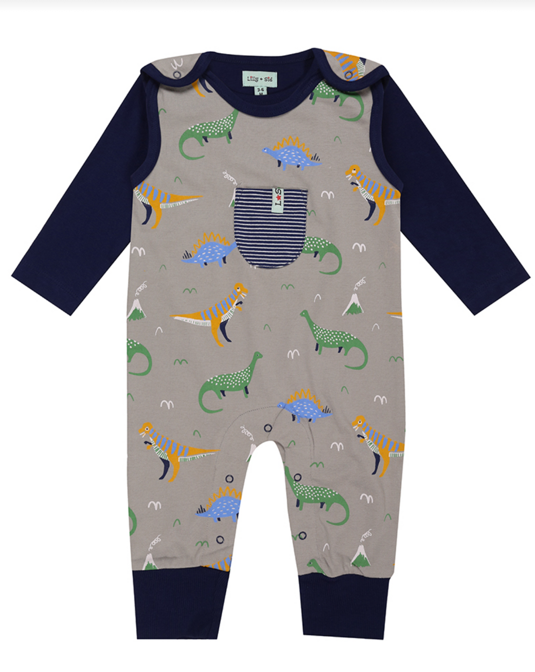 JERSEY DUNGAREE SET- DINOS