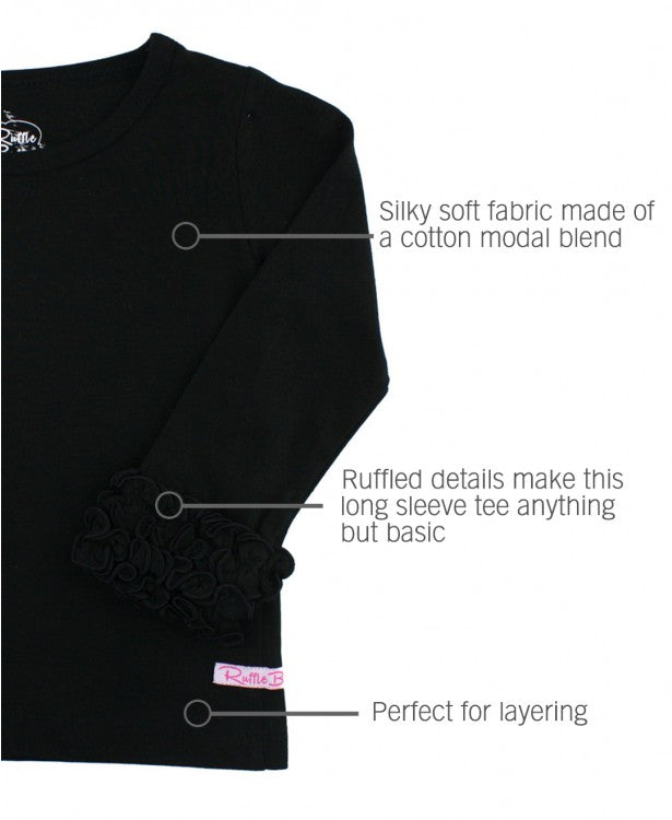 Ruffled L/S Black Tee