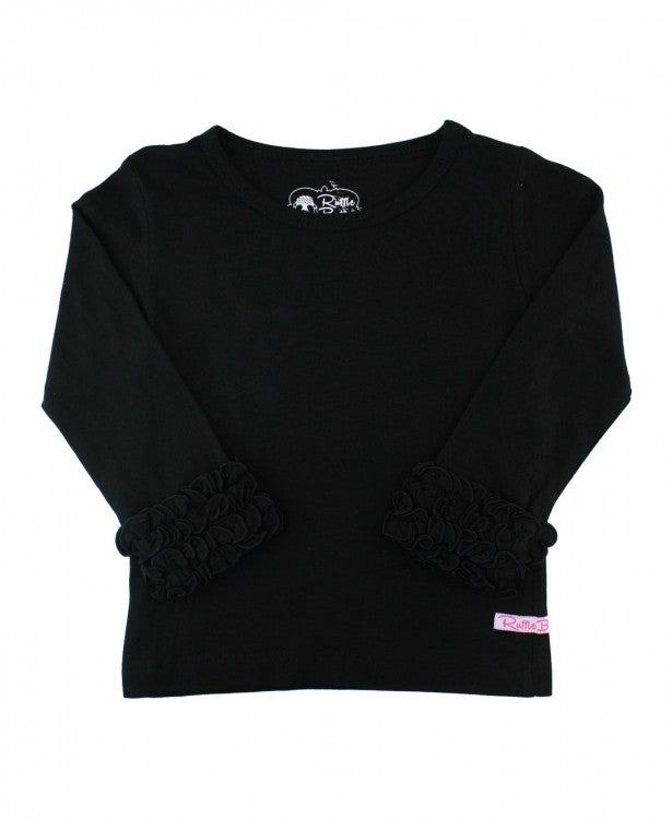 Ruffled L/S Black Tee