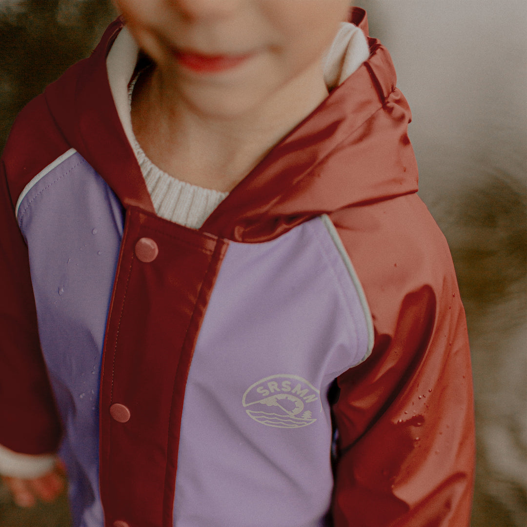 PURPLE HOODED WATERPROOF COAT, CHILD