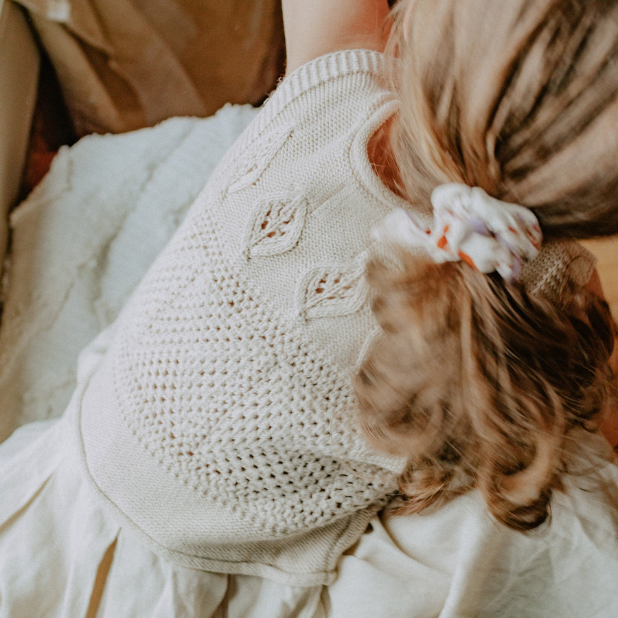 CREAM DRESS IN LINEN, CHILD