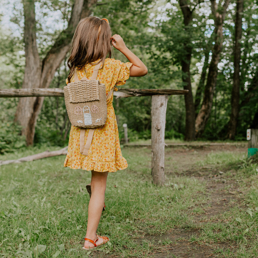 YELLOW FLOWERY DRESS IN VISCOSE, CHILD